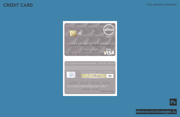 Beispielvorschau der Visa-Debitkarte der Absa Bank Zambia Plc
